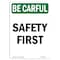 Signmission OSHA BE CAREFUL Sign, 14in X 10in Decal, 10" W, 14" L, Portrait, OSHA BE CAREFUL Sign - OS-BC-D-1014-V-10096 - alternate 1